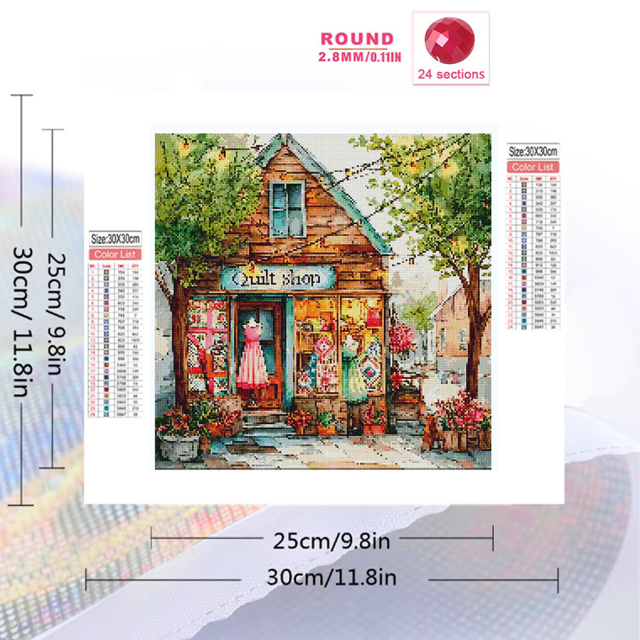 EverShine Diamantmalerei DIY Bastelset Haus-Landschaft mit Vollquadrat-Mosaik in Multicolour - Bild 2