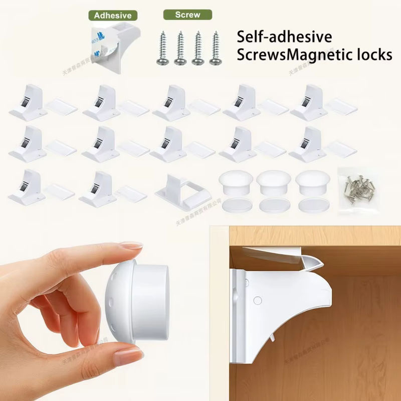 DHDH Magnetische Kindersicherung für Schränke und Schubladen, verstecktes Schließsystem ohne Bohren inklusive Schlüssel - Bild 2