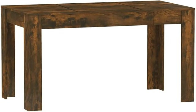 vidaXL Esstisch aus Holzwerkstoff in Räuchereiche, Braun, B/T/H: 140 x 74,5 x 76 cm - Bild 1