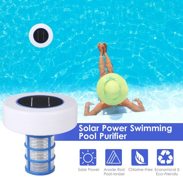 KKMOON Solar Pool-Ionisator zur Algenhemmung und chlorfreien Wasseraufbereitung in Weiß - Bild 1