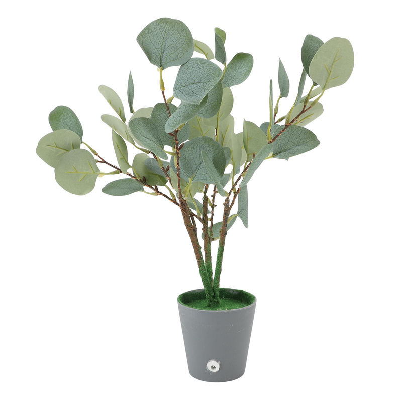 CosyHome Künstlicher Eukalyptus in Grün mit warmweißer LED-Beleuchtung und USB-Anschluss, Topfpflanze Höhe: 45 cm - Bild 4