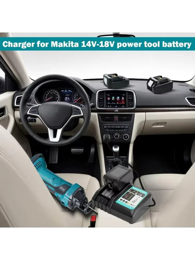 Makita DC18RC Li-Ion Akku 3A Autoladegerät für 18V und 14,4V Elektrowerkzeug-Akkus - Bild 7