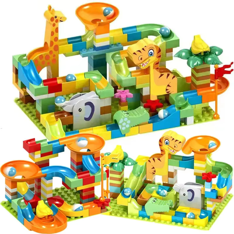 ZKZC Dinosaurier Marmor Rennen Run, Bausteine, Kunststoff, Bunt / Mehrfarbig - Bild 2