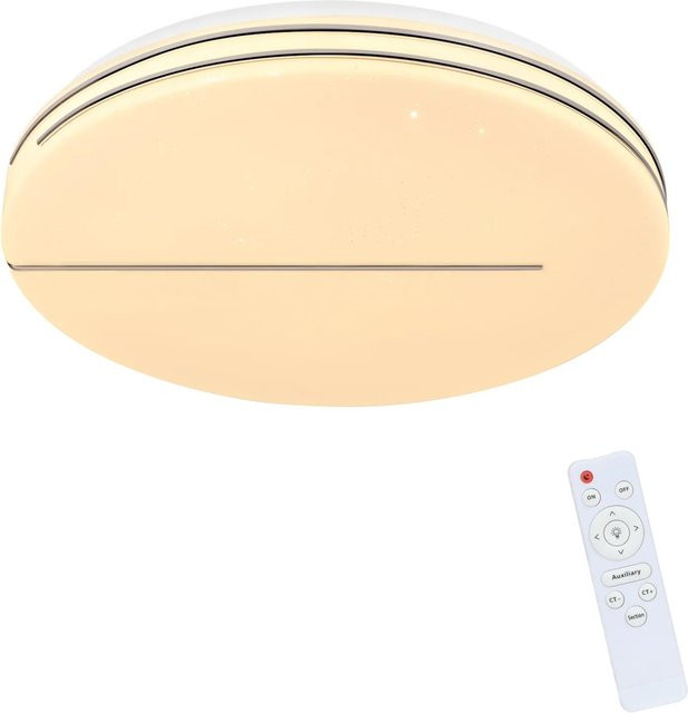 NETTLIFE LED Deckenleuchte modern quadratisch in Weiß, dimmbar mit Fernbedienung, Durchmesser: 40 cm - Bild 1