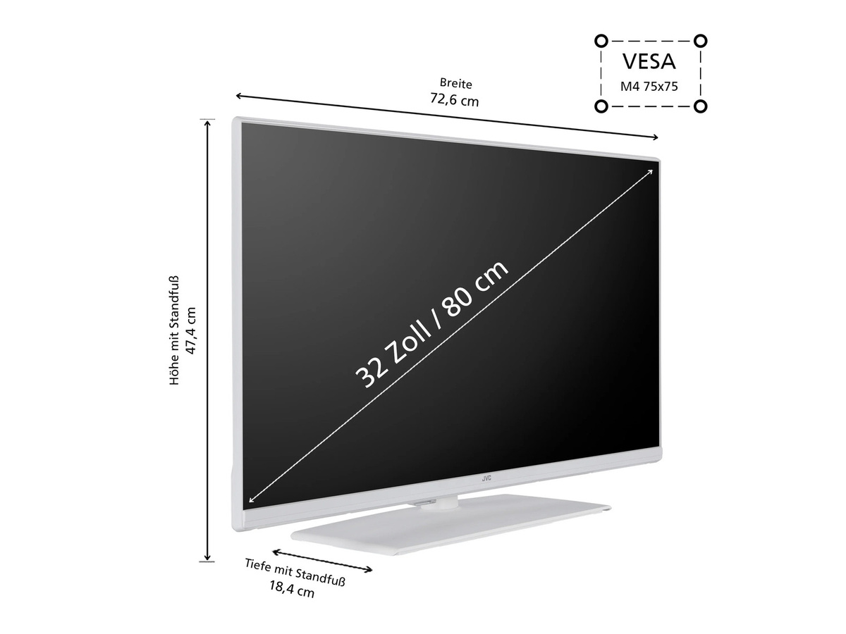 JVC Smart TV LT-32VF5355W Fernseher 32 Zoll Full HD HDR in Weiß - Bild 3