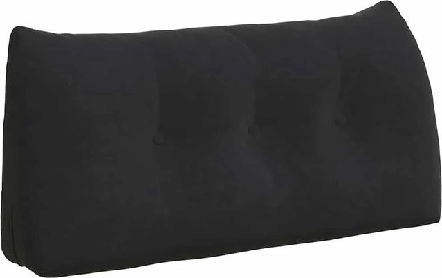 vidaXL Rückenkissen aus Samt in Schwarz, B/T/H: 100 x 24 x 50 cm - Bild 1