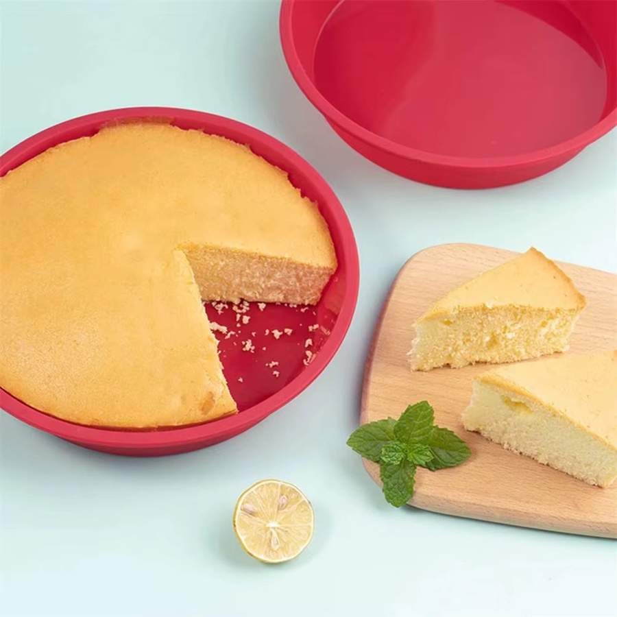 FEB.WIND Runde Silikon-Backformen für Kuchen und Chiffon, Rot - Bild 3