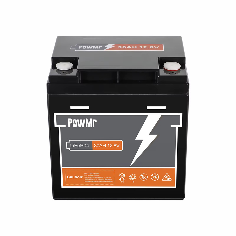 PowMr LiFePO4 Batterie 12,8V 30Ah mit integriertem BMS, 384Wh, Schwarz - Bild 6