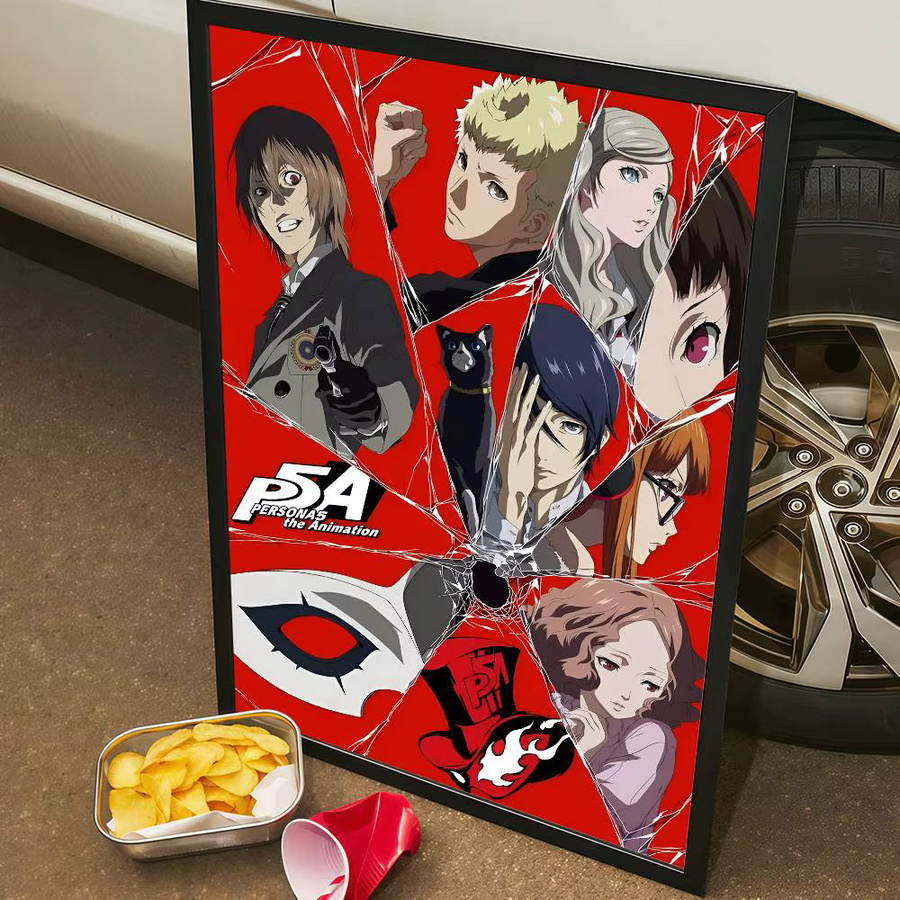 Bilibili Persona 5 selbstklebendes Poster im Vintage-Stil, mehrfarbig, rechteckig - Bild 5