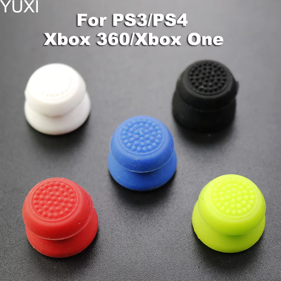 YUXI Analoge Joystick-Verlängerungskappe für PS4, PS4 Pro, Slim, PS3, Xbox One und Xbox 360 Controller, Joystick-Abdeckung in Schwarz und Multicolour - Bild 2