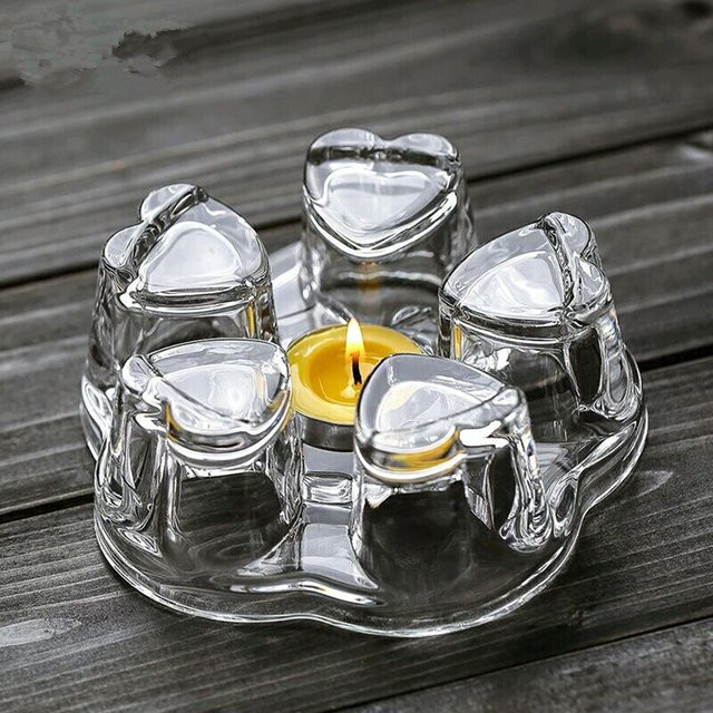 Hitzebeständiger Teekannenständer aus Glas in Herzform von ROSENICE, transparent - Bild 1