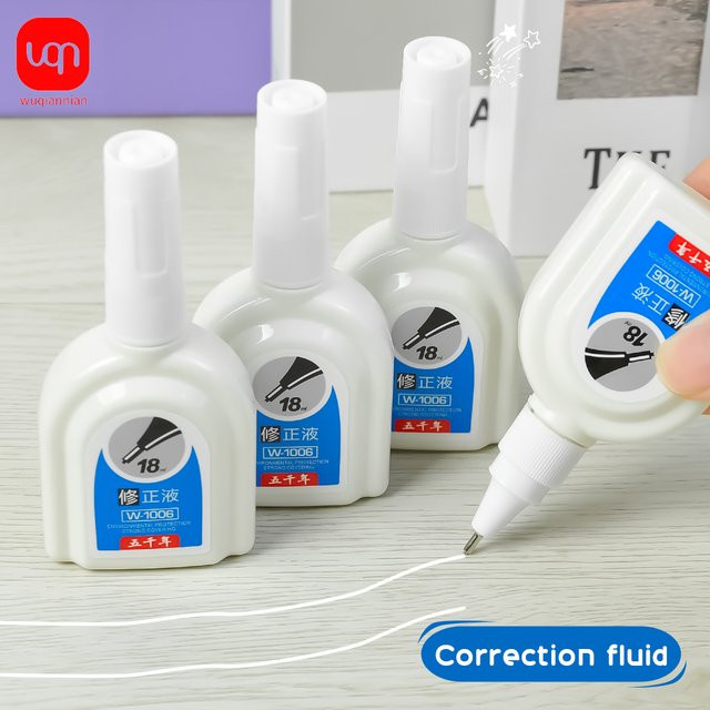 WQN Korrekturflüssigkeit Weiß mit feiner Nadelspitze, 18 ml - Bild 1
