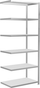 Schulte Anbauregal Steckregal MULTIplus330 mit 6 Fachböden und Kreuzstrebe, Farbe: Lichtgrau, B/T/H: 250 x 100 x 60 cm - Bild 1