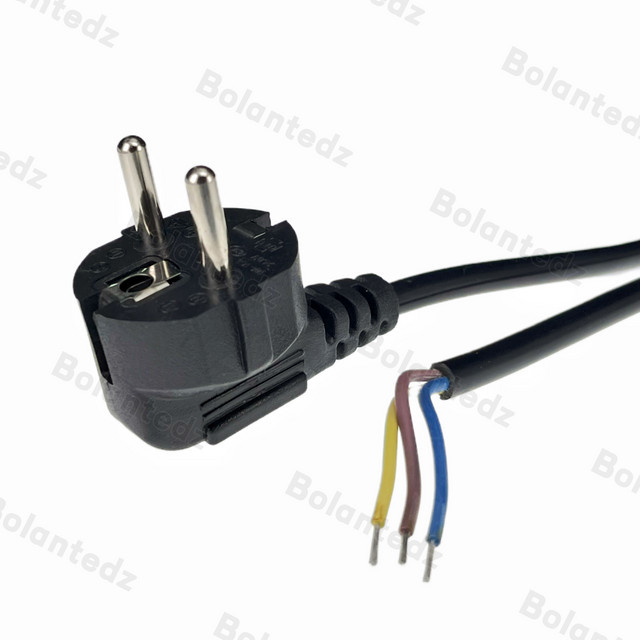Bolantedz Stromkabel mit EU-Stecker, 16 A, 3-polig, 0,75 mm² Kupfer, schwarz, Länge: 1,5 m - Bild 1