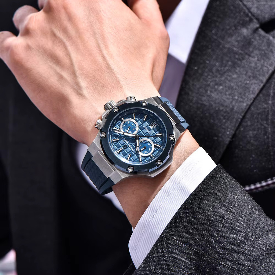 PAGANI DESIGN Chronograph, Quarz, Edelstahl, Blau, Herren - Bild 2