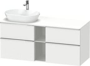 Duravit Waschtischunterschrank D-Neo in Weiß Matt, Wandmontage mit Türen und offenen Regalen, B/T/H: 140 x 55 x 66,4 cm - Bild 1