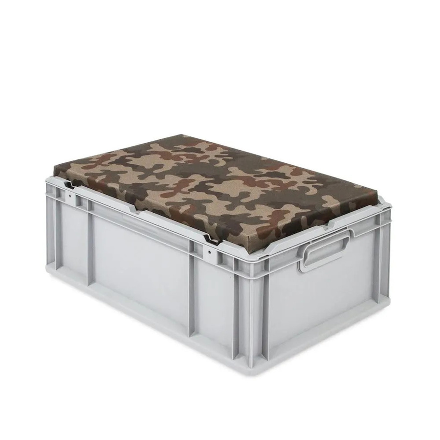 PROREGAL Eurobox NextGen Seat Box Camouflage in Grau, Sitzbox und Transportbox aus Kunststoff, H x B x T: 26,5 x 40 x 60 cm - Bild 2