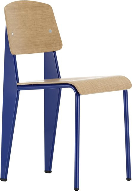Vitra Standard Stuhl in Blau aus Massivholz und pulverbeschichtetem Metall im modernen Design - Bild 1