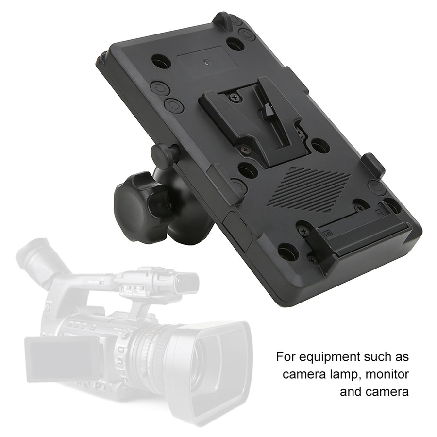 V-Mount V-Lock Akku Hängeplatte mit D-Tap Stromversorgungssystem und Befestigungsclip-Halterung in Schwarz - Bild 4