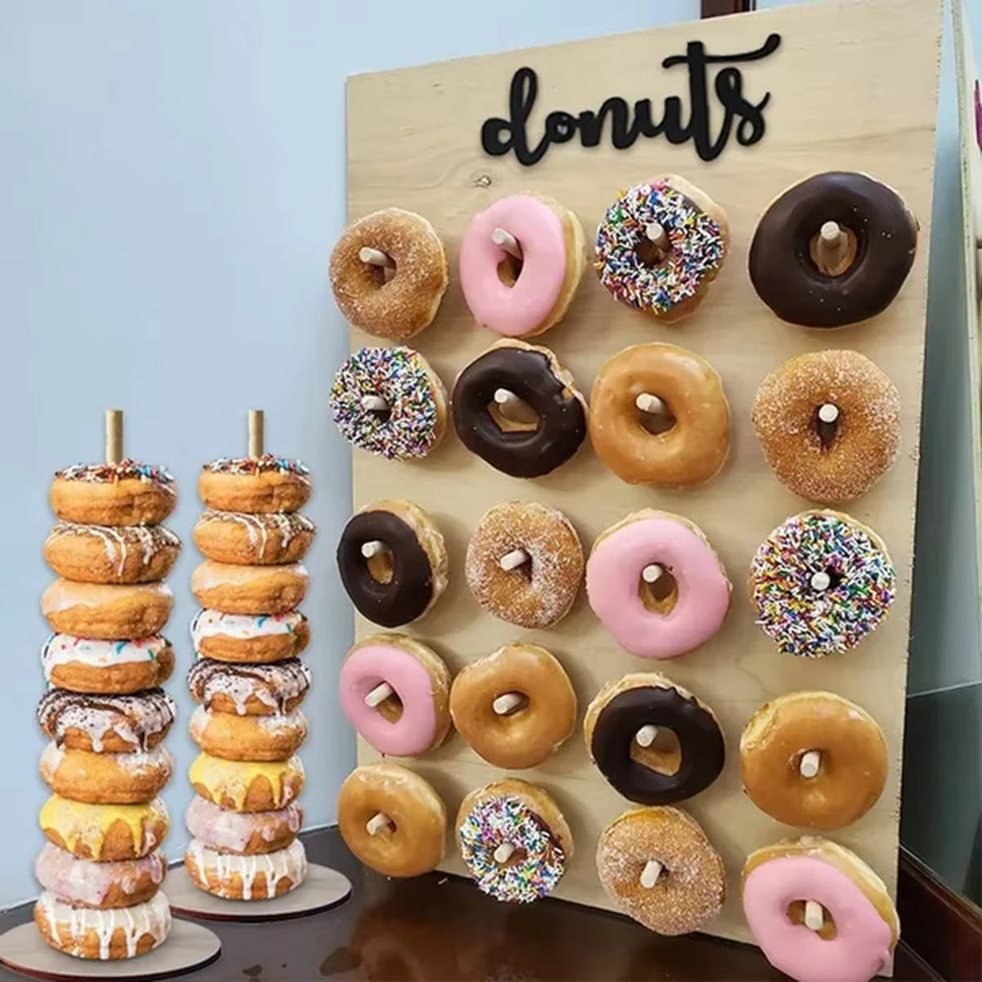 Wayfun Holz Donut Wandständer für Party und Hochzeit als runde Wanddekoration - Bild 2