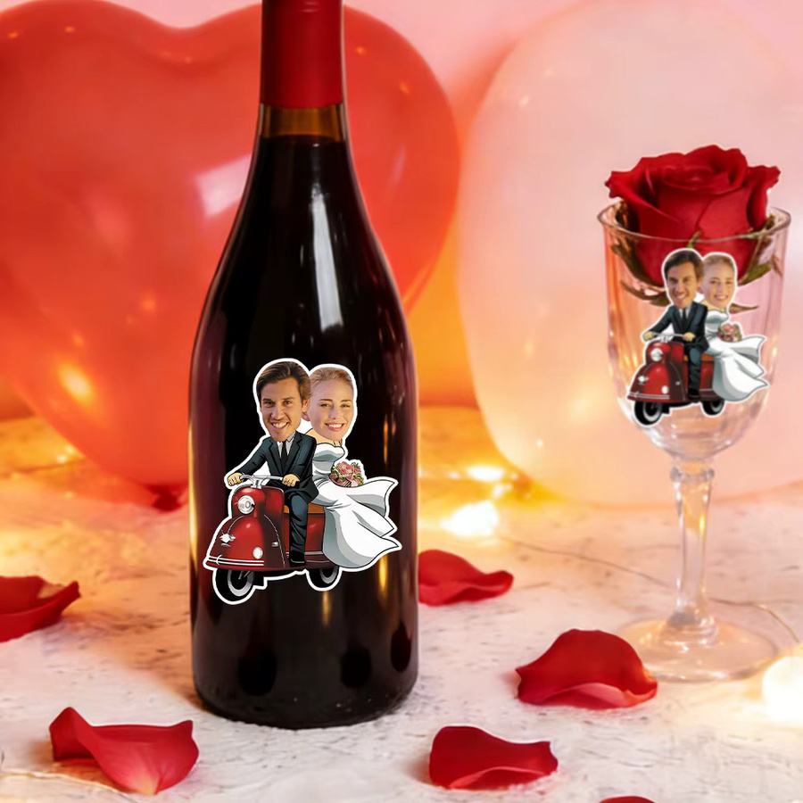 WEIGAO Personalisierte Gesichtsaufkleber für Hochzeitsgeschenke und Verlobungsfeiern, bunte Fotoaufkleber für deine Hochzeitsdekoration - Bild 4