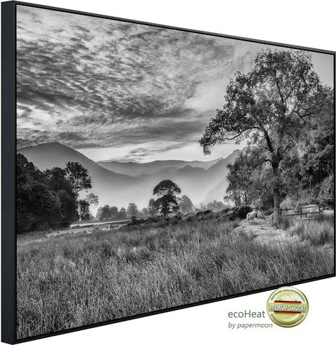 papermoon EcoHeat Infrarotheizung Landschaft Schwarz Weiss mit Matt-Effekt und App-Steuerung - Bild 1