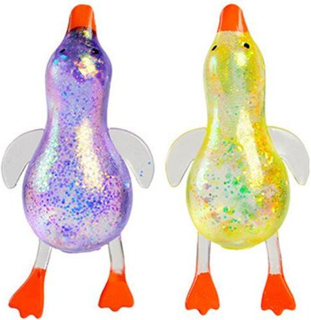 Zoeneed Transparente Glitzer-Enten-Quetschspielzeug, 2-teiliges Set, beige - Bild 1