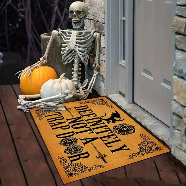 VIKAMA Halloween Fußmatte Outdoor Teppich mit Tier-Motiv in Orange, B/T: 60 x 40 cm - Bild 1