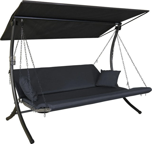 Angerer Hollywoodschaukel Luxus Zip in Anthrazit mit Sonnenverdeck und Polstern, B/T/H: 270 x 160 x 145 cm - Bild 1