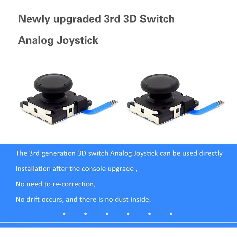 Ersatz-Joystick für Nintendo Switch, Switch Lite und Joycon Controller, Analog Thumb Stick Reparatur-Set in Schwarz oder Blau - Bild 4