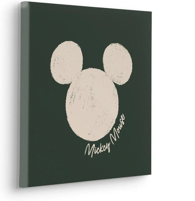 Komar Keilrahmenbild Disney Mickey Mouse Stamp in Grün, quadratisch, 40 x 40 cm - Bild 1