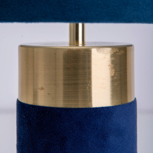 Näve Tischleuchte Bordo Blau mit Textil und Metall, Höhe: 32 cm, Breite: 18 cm, Tiefe: 18 cm - Bild 5