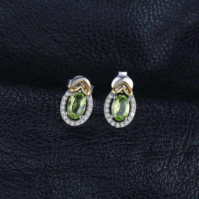 Wucifang Jewelry Ohrstecker, 925 Silber, Peridot, Damen - Bild 1