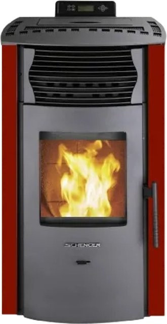 Schenger Pelletofen HP51 Rot mit 8,8kW Leistung, Vollautomatisch, WIFI, ECO und Timer - Bild 1