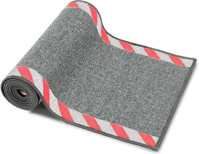 Karat Kabelmatte Kabelschutzmatte mit Warnumrandung rutschhemmend Rot-Weiß-Grau Breite: 60 cm, Länge: 1000 cm - Bild 1