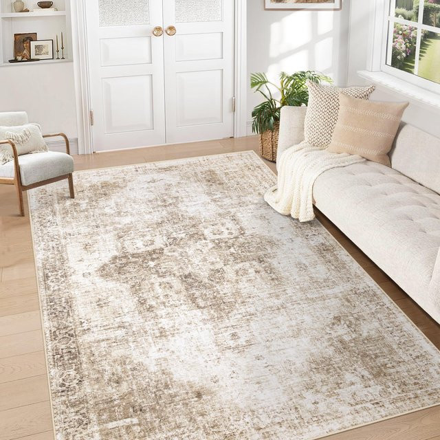 Karpetti Wohnzimmer Teppich in Creme, rutschfest und schmutzabweisend, B/T: 160 x 200 cm - Bild 1