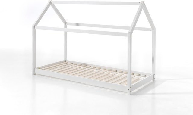 Vipack Hausbett Cabe Kinderbett aus massivem Kiefer in Weiß, B/T/H: 90 x 200 cm - Bild 1