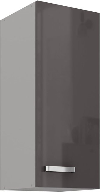 Küchen Hängeschrank Grey Bianca in Grau Hochglanz mit 2 Einlegeböden - Bild 1