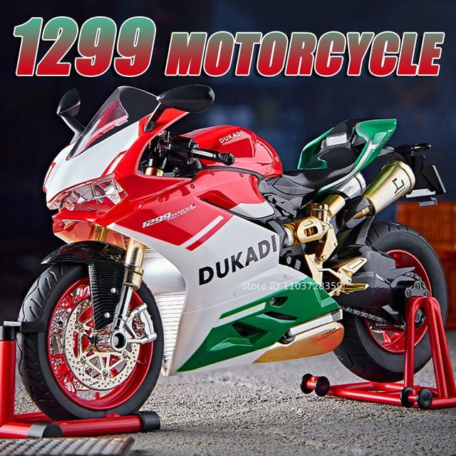 MAKEDA Suzuki Hayabusa Motorrad, Miniaturmodell, 1:9, Metall, mit Licht und Sound - Bild 1