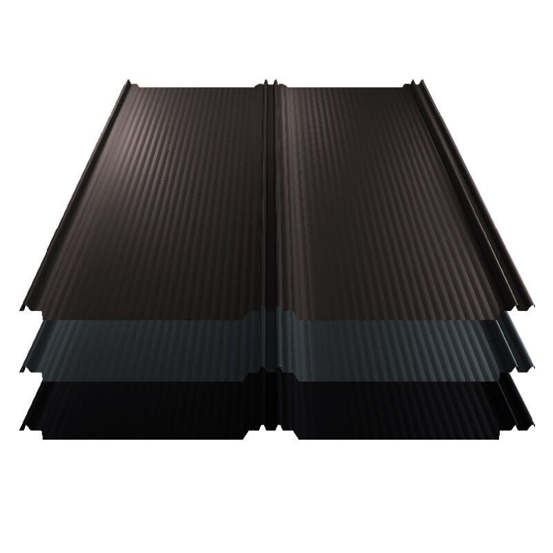 Stehfalz T-Panel Dach aus Stahl von Blachotrapez GmbH in Schwarz, Breite: 110 cm - Bild 1