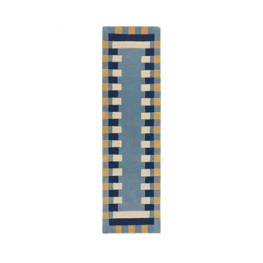 Flair Rugs Wollteppich Kai Wool Border Blau B: 60 cm, L: 230 cm - Bild 2