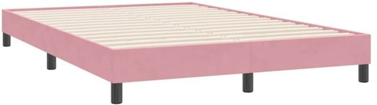 Polsterbett Vidaxl in Rosa mit Samtbezug, Modernes Bettgestell ohne Matratze, B/T: 140 x 220 cm - Bild 1
