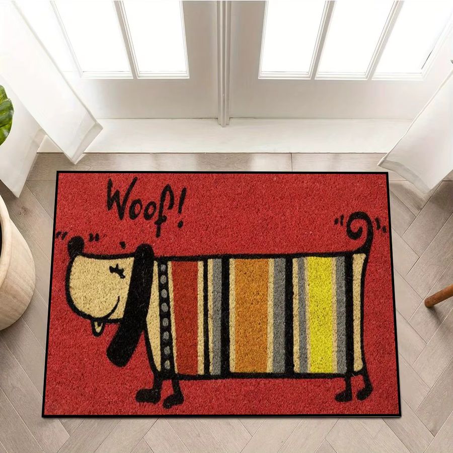 VIKAMA Roter Druckteppich mit Cartoon-Hund-Motiv als weiche Bodenmatte für Wohnzimmer und Schlafzimmer - Bild 5