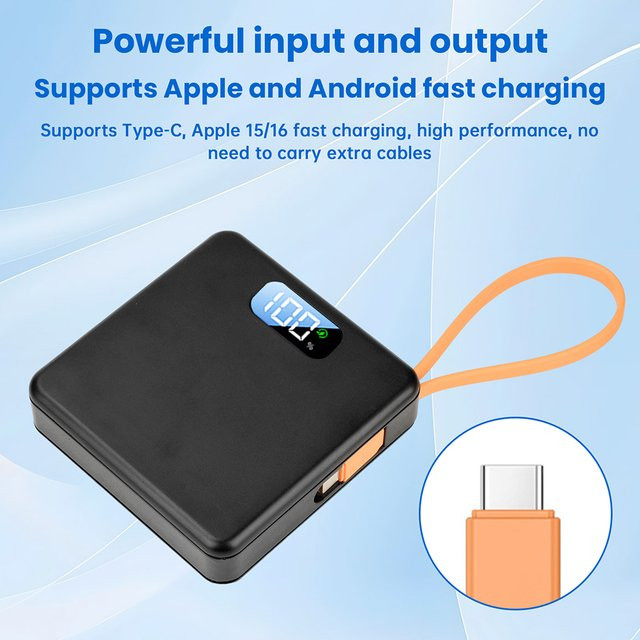 Aideepen DIY Powerbank-Gehäuse für 18650 Akkus mit USB-Typ-C und Schnellladefunktion, Schwarz - Bild 1