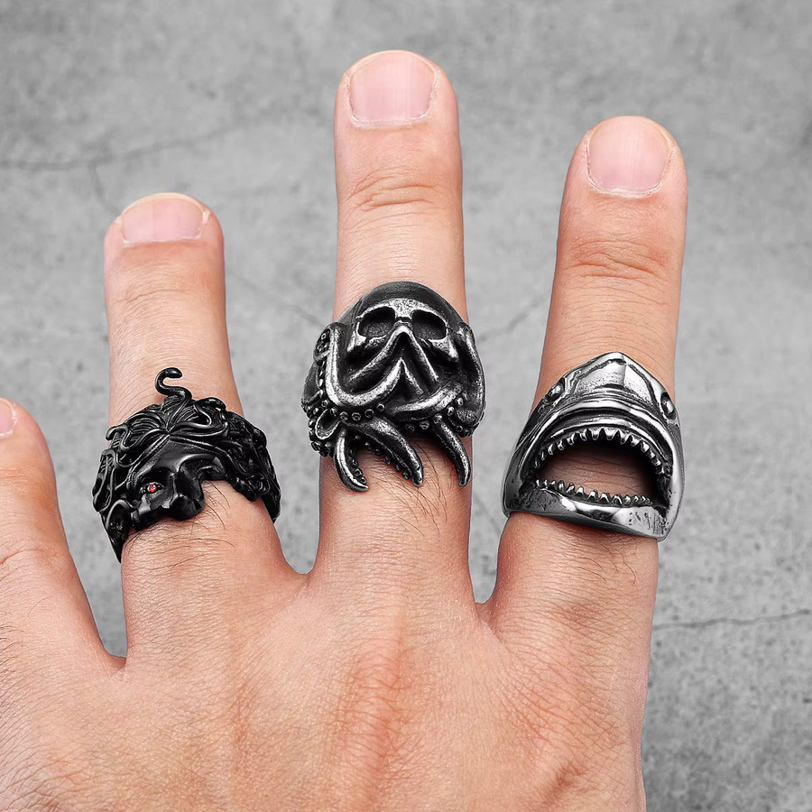 METAL HUNTER Ring Edelstahl, Weiß, Punk, Unisex - Bild 2