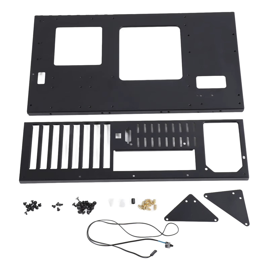 Qiilu DIY Computer Open Chassis Rahmen aus Stahl in Schwarz für Micro ATX Motherboards - Bild 2