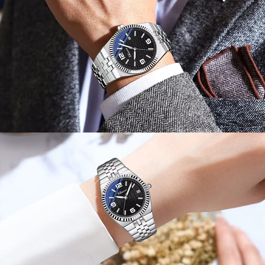 CHENXI Armbanduhr, Quarz, Edelstahl, Silber, Herren, Datum - Bild 3