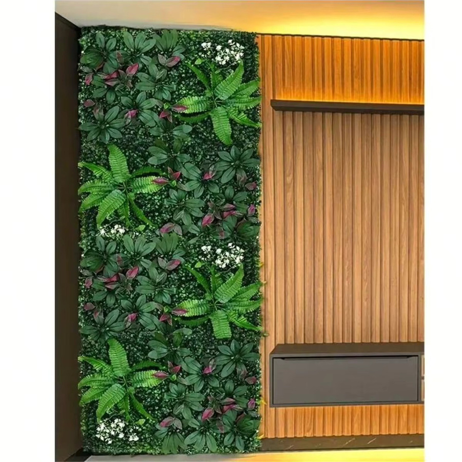 Künstliche grüne Wandpaneele aus Kunststoff als Dschungelgras-Dekoration für Garten, Terrasse und Veranstaltungen - Bild 2