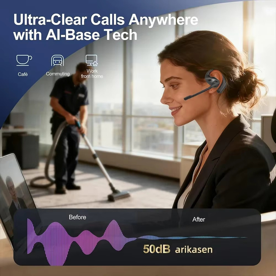 Arikasen Bluetooth In-Ear Kopfhörer mit Mikrofon und Geräuschunterdrückung in Schwarz und Grau - Bild 5