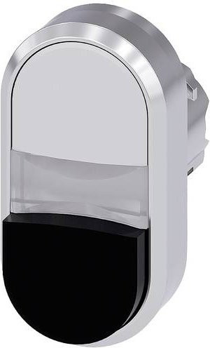 Siemens Doppeldrucktaster 3SU1050-3BB61-0AA0 mit Frontring aus Metall in Silber, Weiß und Schwarz - Bild 1